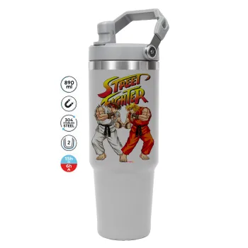 Street fighter, ΓΚΡΙ χρώματος Θερμός Ανοξείδωτο 890ml (30oz) με χερούλι