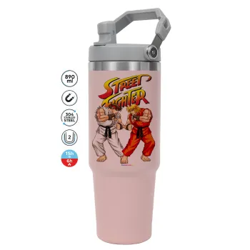 Street fighter, ΡΟΖ χρώματος Θερμός Ανοξείδωτο 890ml (30oz) με χερούλι