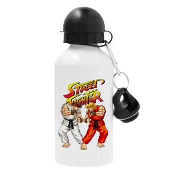 Street fighter, Metal water bottle, White, aluminum 500ml