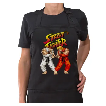 Street fighter, Ποδιά μακριά Σεφ ολόσωμη με τσέπες Μαύρη (ΕΝΗΛΙΚΩΝ)