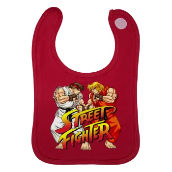Street fighter, Σαλιάρα με Σκρατς Κόκκινη 100% Organic Cotton (0-18 months)