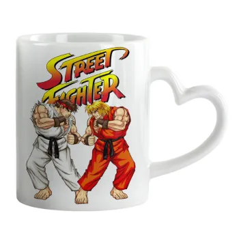Street fighter, Mug heart handle, ceramic, 330ml