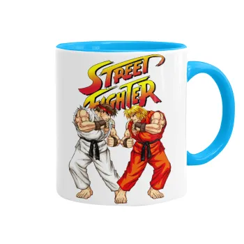 Street fighter, Mug colored light blue, ceramic, 330ml