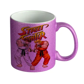 Street fighter, Κούπα Μωβ Glitter που γυαλίζει, κεραμική, 330ml