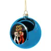 Blue Christmas tree ball ornament 8cm