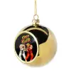 Golden Christmas tree ball ornament 8cm