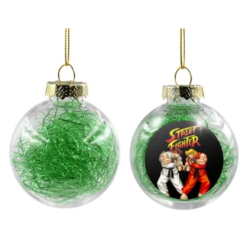 Street fighter, Transparent Christmas tree ball ornament with green filling 8cm