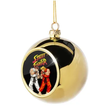 Street fighter, Golden Christmas tree ball ornament 8cm