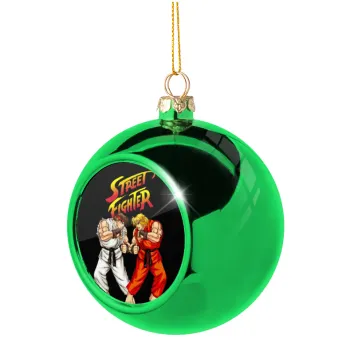 Street fighter, Green Christmas tree ornament ball 8cm