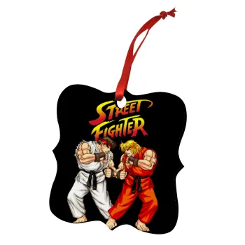 Street fighter, Στολίδι Χριστουγεννιάτικο στολίδι polygon ξύλινο 7.5cm