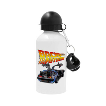Back to the future, Metal water bottle, White, aluminum 500ml