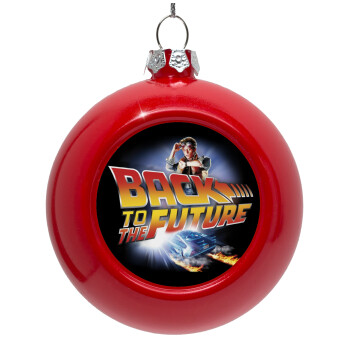 Back to the future, Red Christmas tree ornament bauble 8cm
