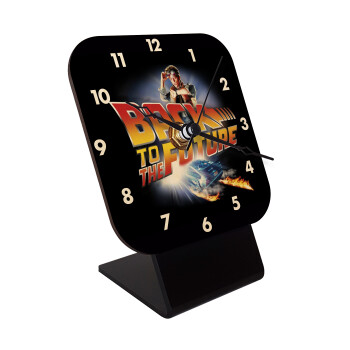Back to the future, Quartz Table clock in natural wood (10cm)