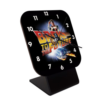 Back to the future, Quartz Wooden table clock with hands (10cm)