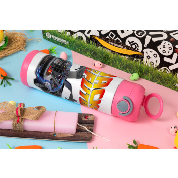 Back to the future, Πασχαλινή Λαμπάδα με Παιδικό παγούρι θερμό, ανοξείδωτο, με καλαμάκι ασφαλείας, ΡΟΖ (500ml)