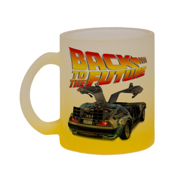 Back to the future, Κούπα γυάλινη δίχρωμη με βάση το κίτρινο ματ, 330ml