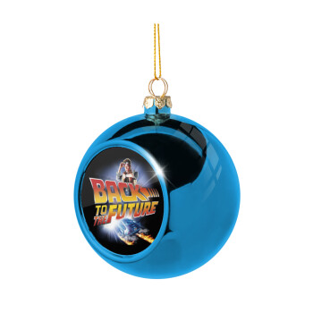 Back to the future, Blue Christmas tree ball ornament 8cm