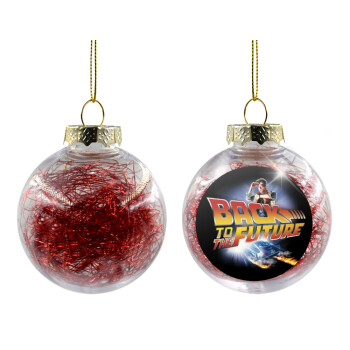 Back to the future, Transparent Christmas tree ball ornament with red filling 8cm