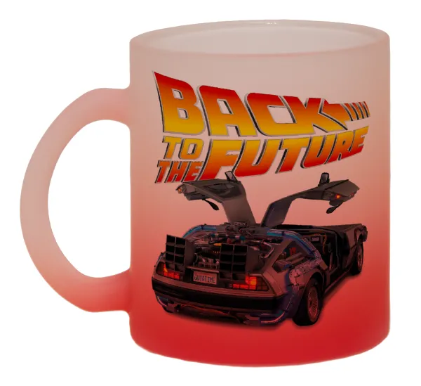 Back to the future — Κούπα γυάλινη δίχρωμη με βάση το κόκκινο ματ, 330ml