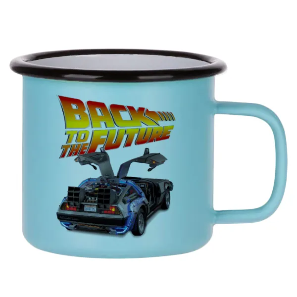 Back to the future — Metal enamel mug, matte light blue, 360ml