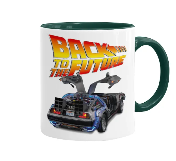 Back to the future — Κούπα χρωματιστή πράσινη, κεραμική, 330ml