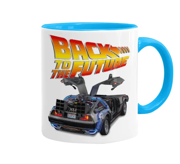 Back to the future — Κούπα χρωματιστή γαλάζια, κεραμική, 330ml