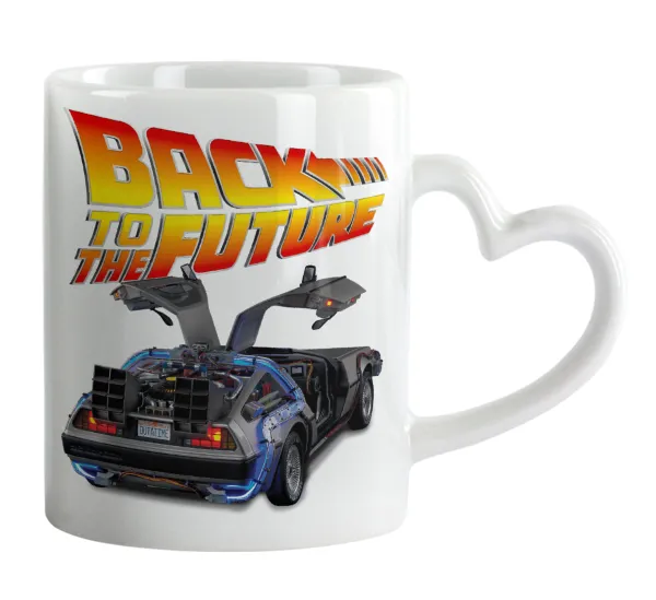 Back to the future — Mug heart handle, ceramic, 330ml