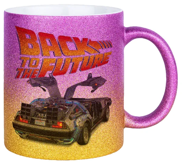 Back to the future — Κούπα Χρυσή/Ροζ Glitter, κεραμική, 330ml