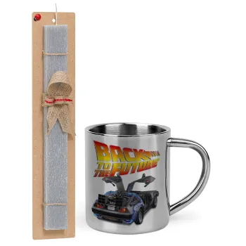 Back to the future, Easter Set, metallic thermal cup (300ml) & Easter aromatic flat candle (30cm) (GRAY)