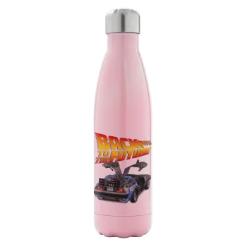 Back to the future, Metal mug thermos Pink Iridiscent (Stainless steel), double wall, 500ml