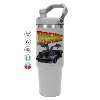 Back to the future, GREY color, 890ml (30oz) stainless Steel Tumbler with Handle