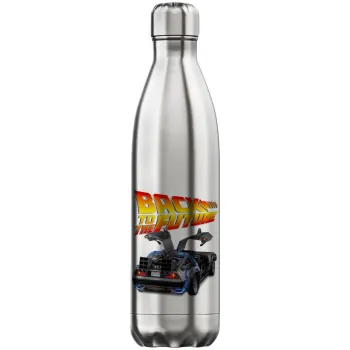 Back to the future, Μεταλλικό παγούρι θερμός Inox (Stainless steel), διπλού τοιχώματος, 750ml