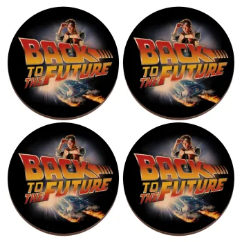 Back to the future, ΣΕΤ x4 Σουβέρ ξύλινα στρογγυλά plywood (9cm)