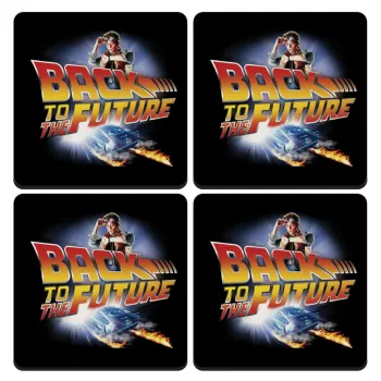 Back to the future, ΣΕΤ 4 Σουβέρ ξύλινα τετράγωνα (9cm)