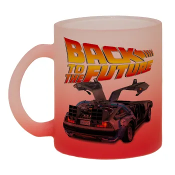 Back to the future, Κούπα γυάλινη δίχρωμη με βάση το κόκκινο ματ, 330ml