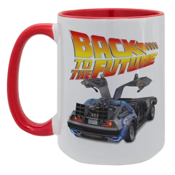 Back to the future, Κούπα Mega 15oz, κεραμική Κόκκινη, 450ml
