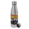 Metallic water bottle, stainless steel, 750ml