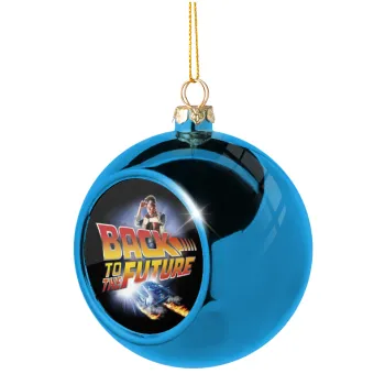 Back to the future, Blue Christmas tree ball ornament 8cm