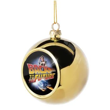 Back to the future, Golden Christmas tree ball ornament 8cm