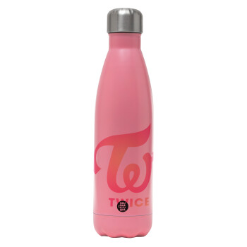 Twice, Metal mug thermos Pink Mat (Stainless steel), double wall, 500ml