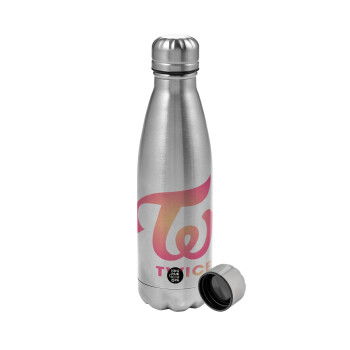 Twice, Metallic water bottle, stainless steel, 750ml