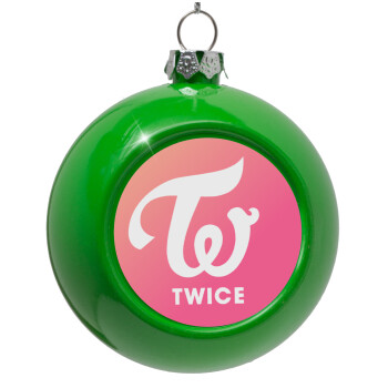 Twice, Green Christmas tree ornament bauble 8cm