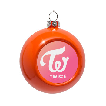 Twice, Orange Christmas tree ornament bauble 8cm