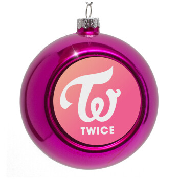 Twice, Purple Christmas tree ornament bauble 8cm