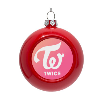 Twice, Red Christmas tree ornament bauble 8cm