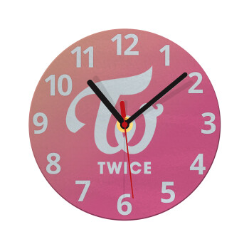 Twice, Ρολόι τοίχου γυάλινο (20cm)