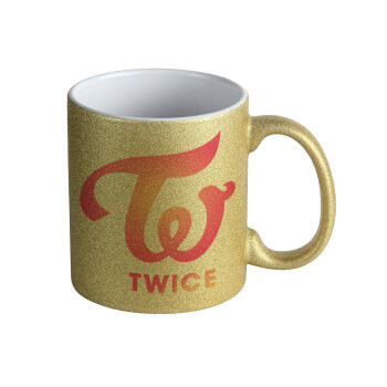 Twice, Κούπα Χρυσή Glitter που γυαλίζει, κεραμική, 330ml