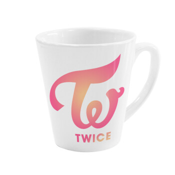 Twice, Κούπα κωνική Latte Λευκή, κεραμική, 300ml