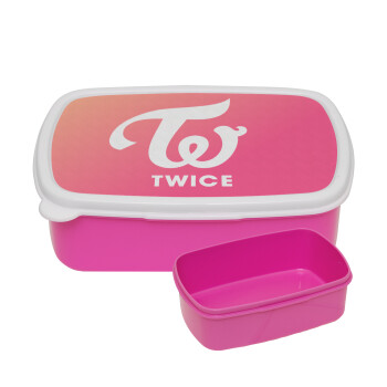 Twice, ΡΟΖ παιδικό δοχείο φαγητού (lunchbox) πλαστικό (BPA-FREE) Lunch Βox M18 x Π13 x Υ6cm