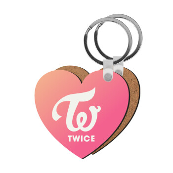 Twice, Μπρελόκ Ξύλινο καρδιά MDF